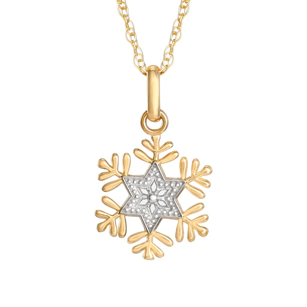 NEW in box 10k gold Disney Frozen snowflake necklace